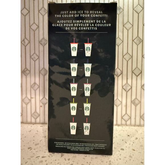 Starbucks Summer 2021 Color Change Confetti Reusable Cold Cups Pack of 5 Cups - Picture 6 of 6